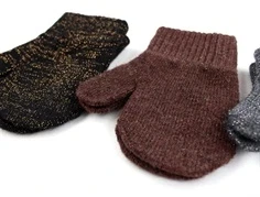 Mikk-line dark mink mix glitter strikvanter uld/nylon (3-pak)